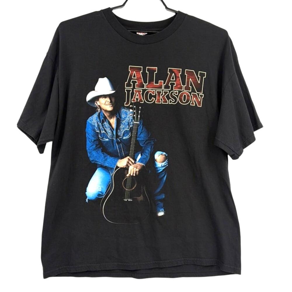 Y2K Alan Jackson Concert Band Tee Sz 2XL Country Graphic Double Sided Festival